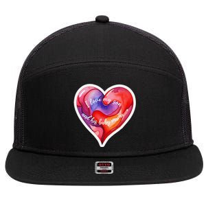 Sweet I Love My Son And His Baby Mama Mom Dad Rents 7 Panel Mesh Trucker Snapback Hat