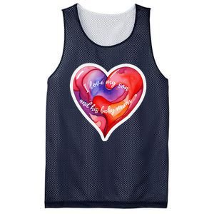 Sweet I Love My Son And His Baby Mama Mom Dad Rents Mesh Reversible Basketball Jersey Tank