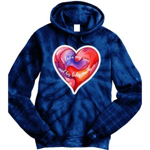 Sweet I Love My Son And His Baby Mama Mom Dad Rents Tie Dye Hoodie