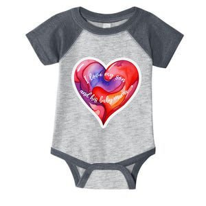 Sweet I Love My Son And His Baby Mama Mom Dad Rents Infant Baby Jersey Bodysuit