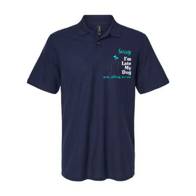 Sorry I'm Late My Dog Was Sitting On Me Softstyle Adult Sport Polo