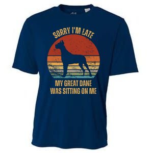 Sorry IM Late My Great Dane Was Sitting On Me Great Dane Cooling Performance Crew T-Shirt