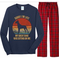 Sorry IM Late My Great Dane Was Sitting On Me Great Dane Long Sleeve Pajama Set