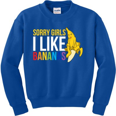 Sorry I Like Bananas Gift Kids Sweatshirt