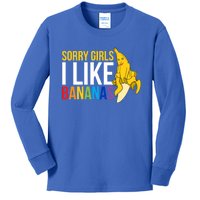 Sorry I Like Bananas Gift Kids Long Sleeve Shirt