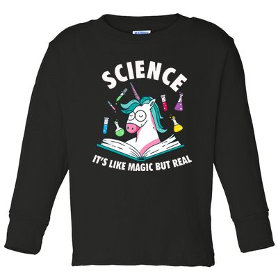 Science Is Like Magic But Real Unicorn Toddler Long Sleeve Shirt