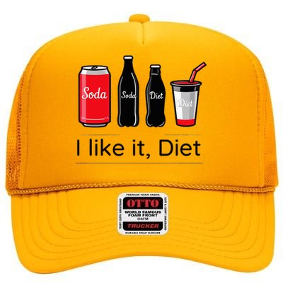 Soda I Like It Diet Essentials Morning Beverage Love High Crown Mesh Back Trucker Hat