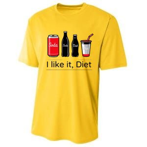 Soda I Like It Diet Essentials Morning Beverage Love Performance Sprint T-Shirt