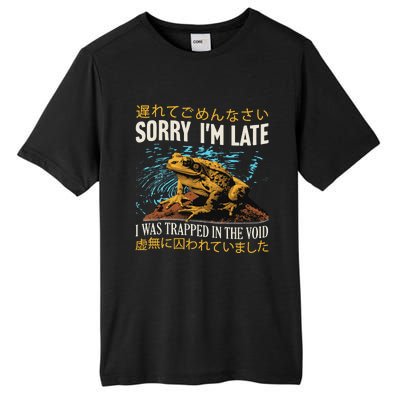 Sorry IM Late I Was Trapped In The Void Frog Japanese Tall Fusion ChromaSoft Performance T-Shirt