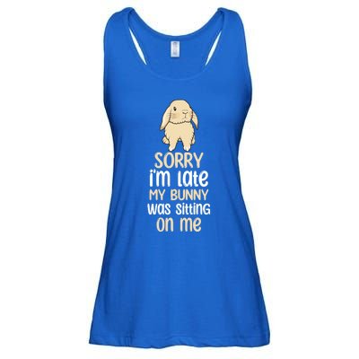 Sorry Im Late My Bunny Was Sitting On Me Funny Easter Rabbit Gift Ladies Essential Flowy Tank