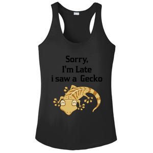 Sorry I'am Late A Saw A Gecko Funny Crested Gecko Gift Ladies PosiCharge Competitor Racerback Tank