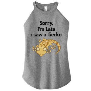 Sorry I'am Late A Saw A Gecko Funny Crested Gecko Gift Women's Perfect Tri Rocker Tank