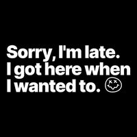 Sorry IM Late I Got Here When I Wanted To Funny Sarcastic Gift Wool Snapback Cap