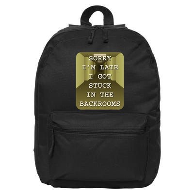 Sorry IM Late I Got Stuck In The Backrooms Liminal Space 16 in Basic Backpack
