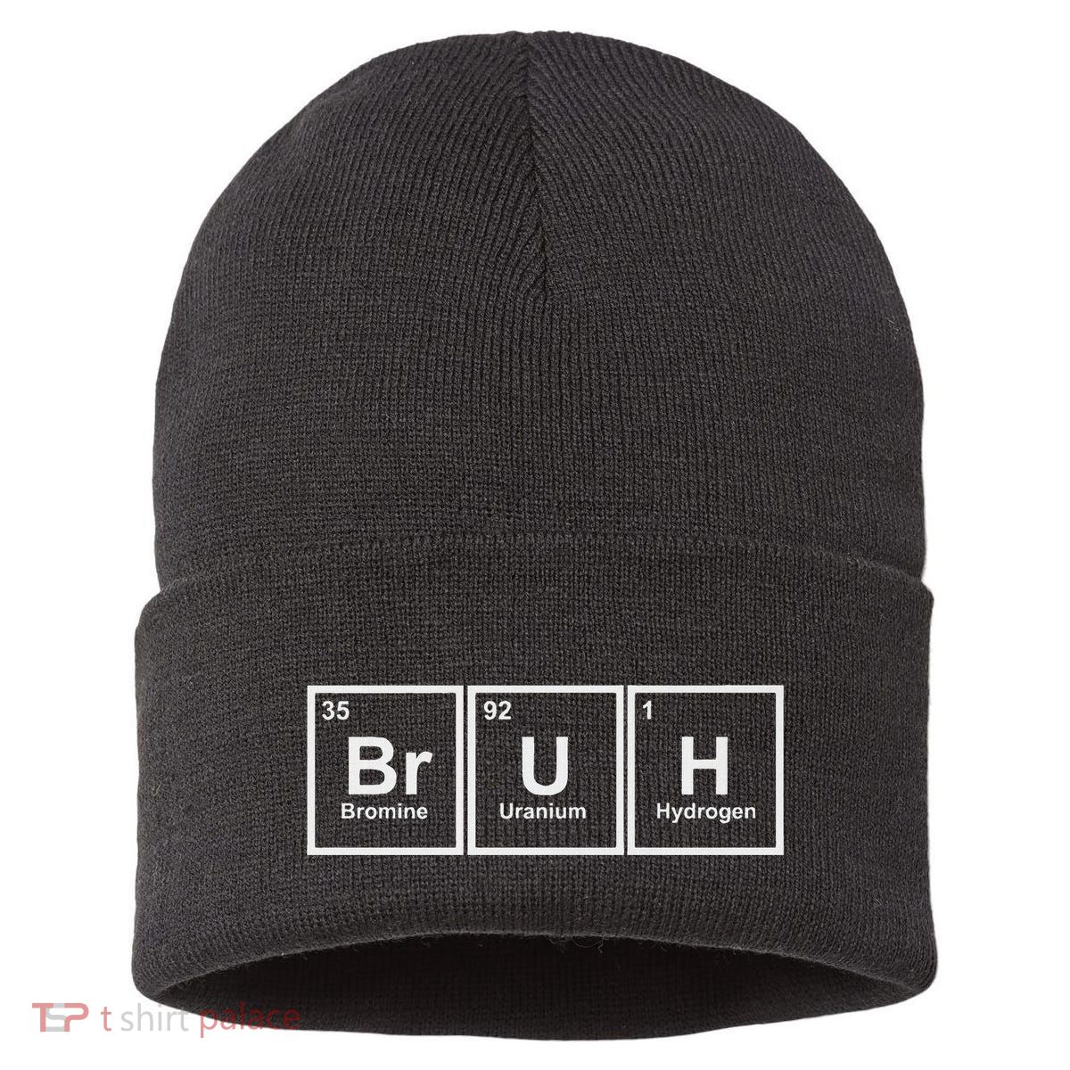 Science Is Lit Science Bruh Adult Black Short Sleeve Medium 6 Sustainable Knit Beanie