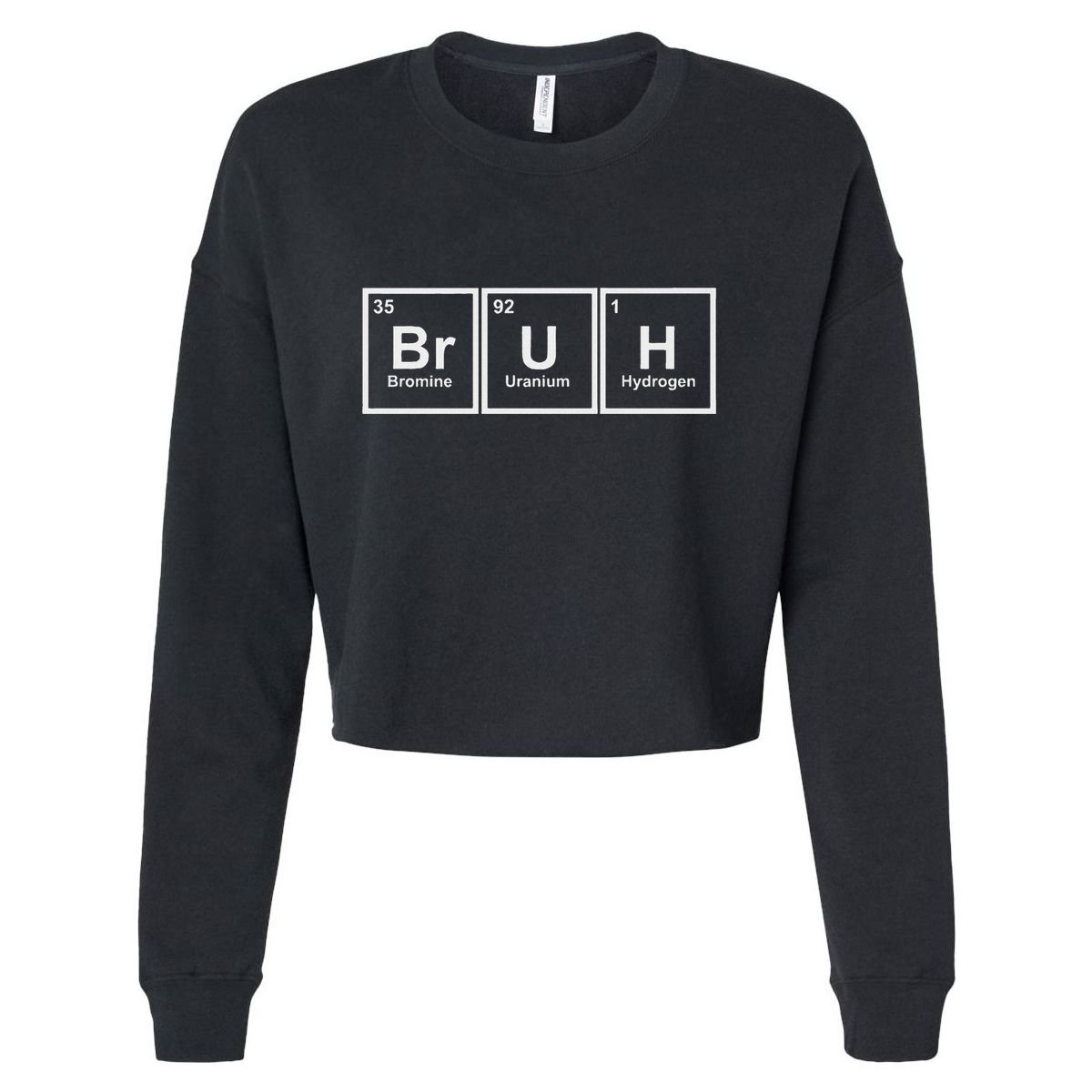 Science Is Lit Science Bruh Adult Black Short Sleeve Medium 6 Cropped Pullover Crew