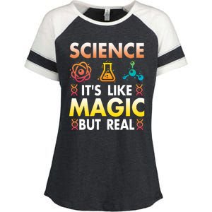 Science Is Like Magic But Real Positive Quote March For Science Enza Ladies Jersey Colorblock Tee