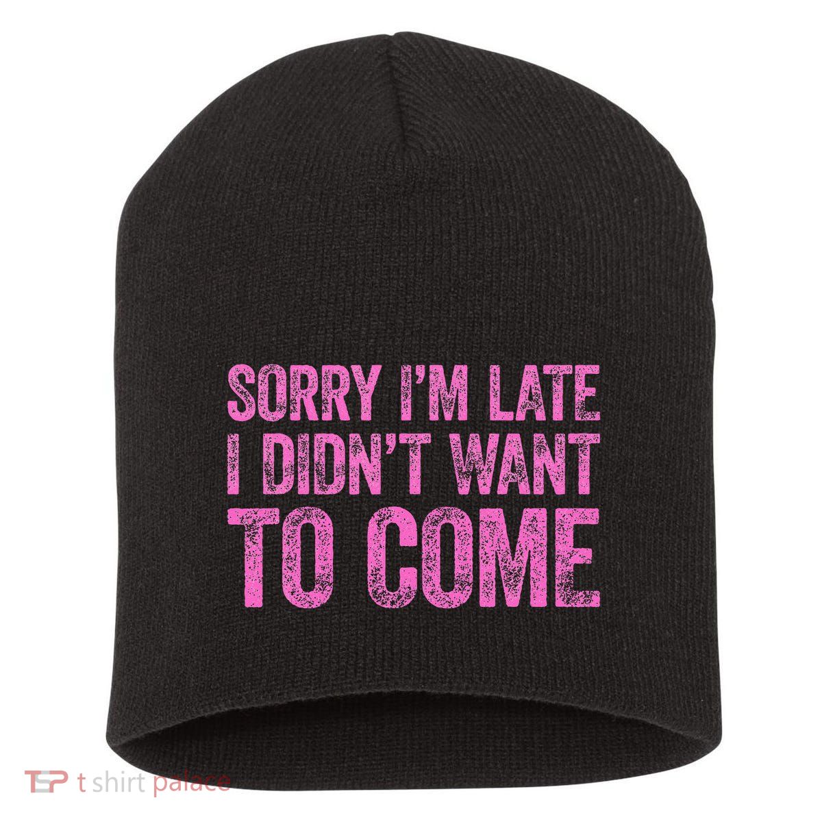 Sorry Im Late I Didnt Want To Come Short Acrylic Beanie