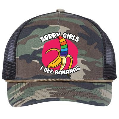 Sorry I Like Bananas Lgbtqia Pride Gift Retro Rope Trucker Hat Cap