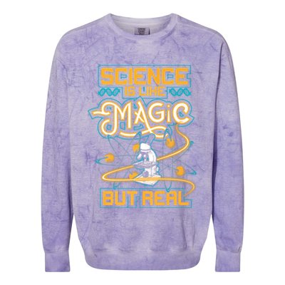 Science Is Like Magic But Real Funny Science Colorblast Crewneck Sweatshirt