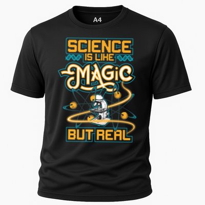 Science Is Like Magic But Real Funny Science Cooling Performance Crew T-Shirt