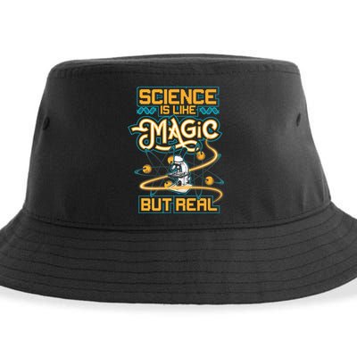 Science Is Like Magic But Real Funny Science Sustainable Bucket Hat