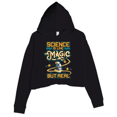 Science Is Like Magic But Real Funny Science Crop Fleece Hoodie