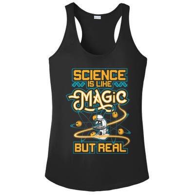 Science Is Like Magic But Real Funny Science Ladies PosiCharge Competitor Racerback Tank
