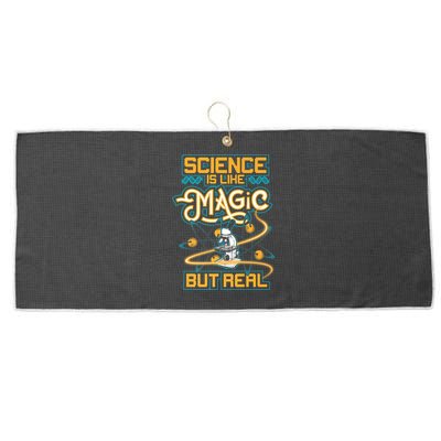 Science Is Like Magic But Real Funny Science Large Microfiber Waffle Golf Towel