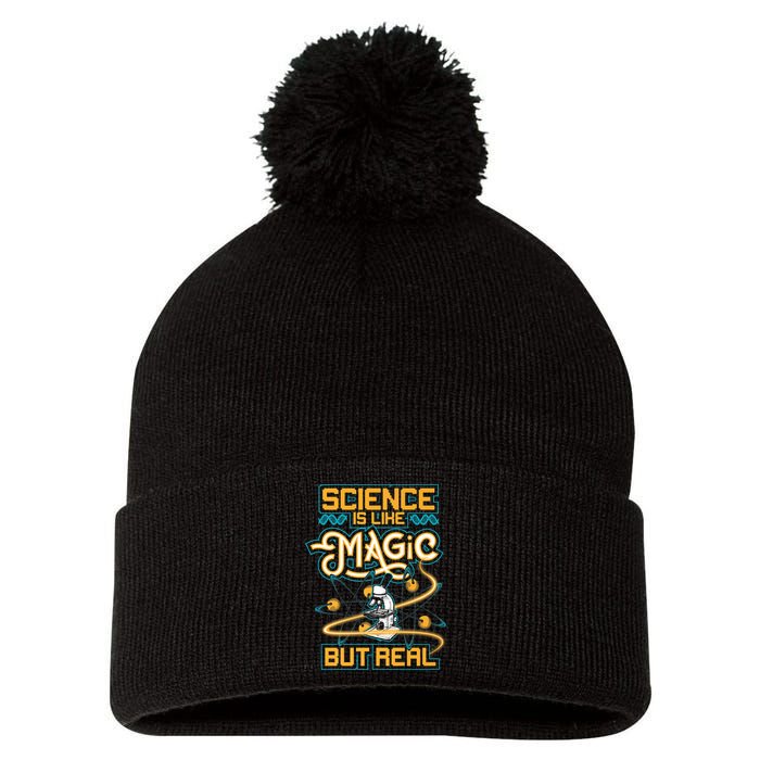Science Is Like Magic But Real Funny Science Pom Pom 12in Knit Beanie