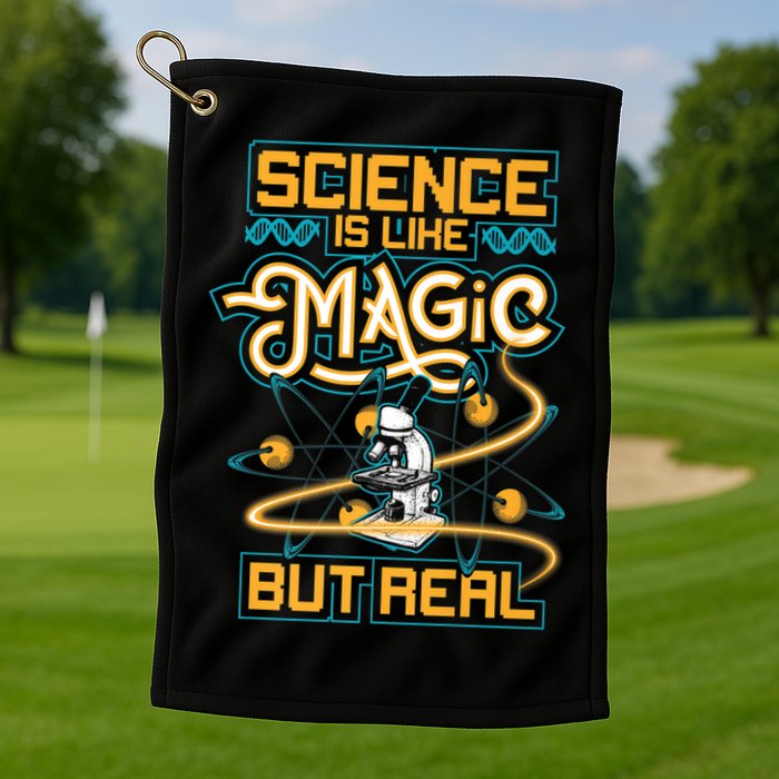 Science Is Like Magic But Real Funny Science Golf Towel