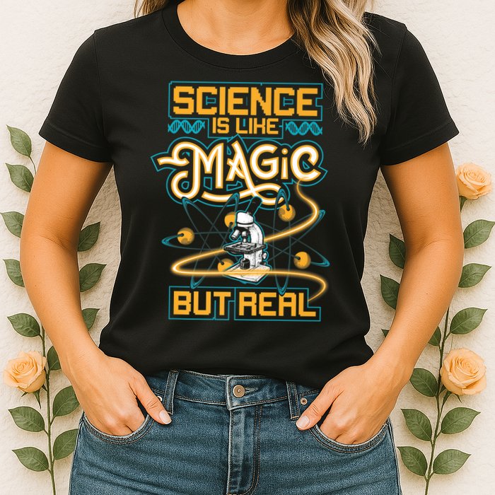 Science Is Like Magic But Real Funny Science Womens T-Shirt