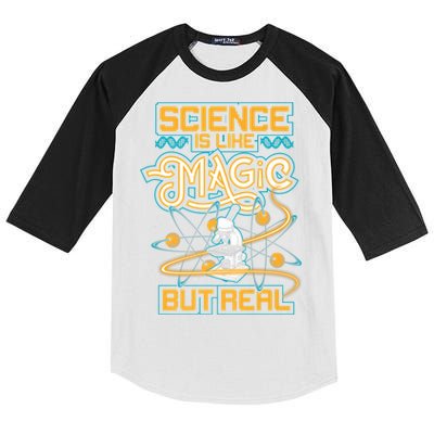 Science Is Like Magic But Real Funny Science Kids Colorblock Raglan Jersey