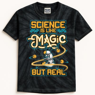 Science Is Like Magic But Real Funny Science Kids Tie-Dye T-Shirt