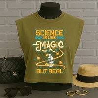 Science Is Like Magic But Real Funny Science Garment-Dyed Women's Muscle Tee