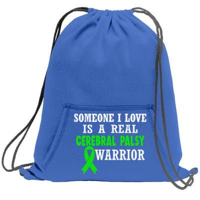 Someone I Love Cerebral Palsy Warrior Cerebral Palsy Ribbon Gift Sweatshirt Cinch Pack Bag