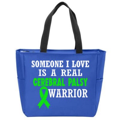 Someone I Love Cerebral Palsy Warrior Cerebral Palsy Ribbon Gift Zip Tote Bag