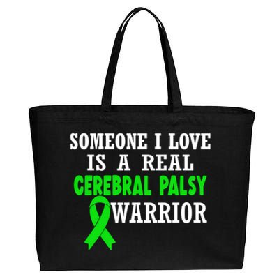 Someone I Love Cerebral Palsy Warrior Cerebral Palsy Ribbon Gift Cotton Canvas Jumbo Tote