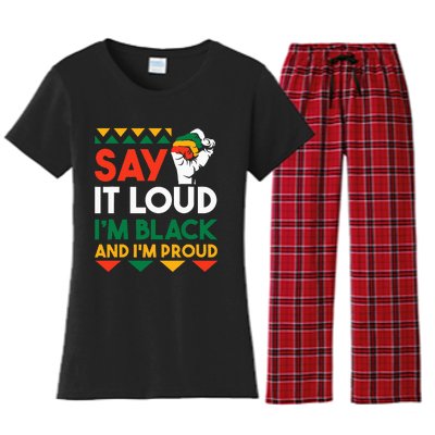 S.ay It L.oud I'm Black & I'm Proud Black History Month Women's Flannel Pajama Set