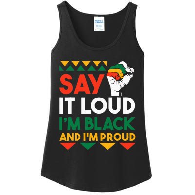 S.ay It L.oud I'm Black & I'm Proud Black History Month Ladies Essential Tank