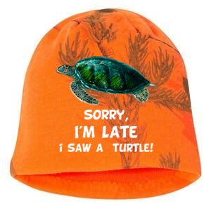 Sorry I'am Late A Saw A Turtle Funny Turtle Gift Kati - Camo Knit Beanie