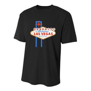 Serenity In Las Vegas Welcome Sign Aa Na Clean & Sober Youth Performance Sprint T-Shirt