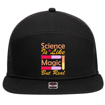 Science Is Like Magic But Real 7 Panel Mesh Trucker Snapback Hat