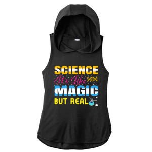 Science ItS Like Magic But Real Graphic Ladies PosiCharge Tri-Blend Wicking Draft Hoodie Tank