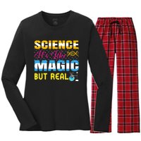 Science ItS Like Magic But Real Graphic Women's Long Sleeve Flannel Pajama Set 