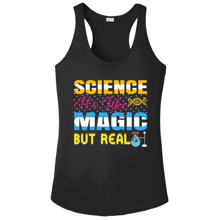 Science ItS Like Magic But Real Graphic Ladies PosiCharge Competitor Racerback Tank