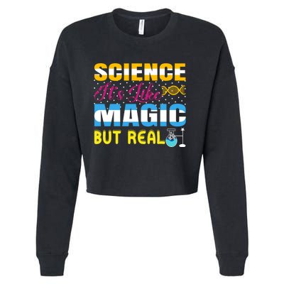 Science ItS Like Magic But Real Graphic Cropped Pullover Crew