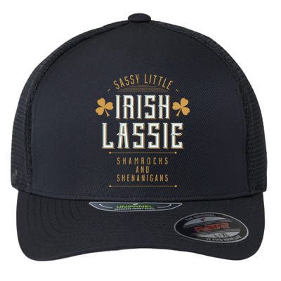 Sassy Irish Lassy Funny St Patricks Day Flexfit Unipanel Trucker Cap