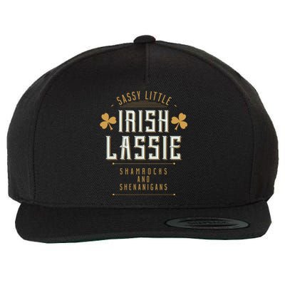 Sassy Irish Lassy Funny St Patricks Day Wool Snapback Cap