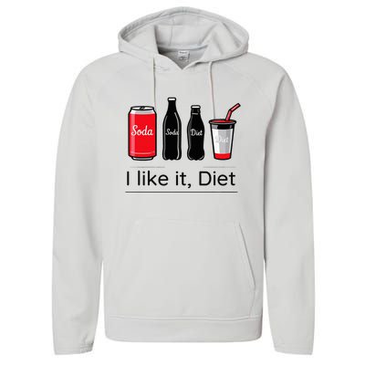 Soda I Like It Diet Essentials Morning Beverage Love Performance Fleece Hoodie